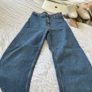 Perfect blue wide leg high rise jeans